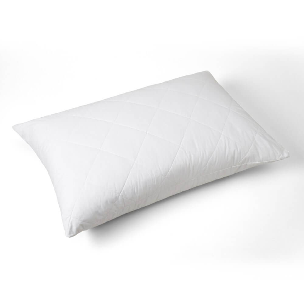 Feather and Black Quilted Cotton Pillow Protector Pair